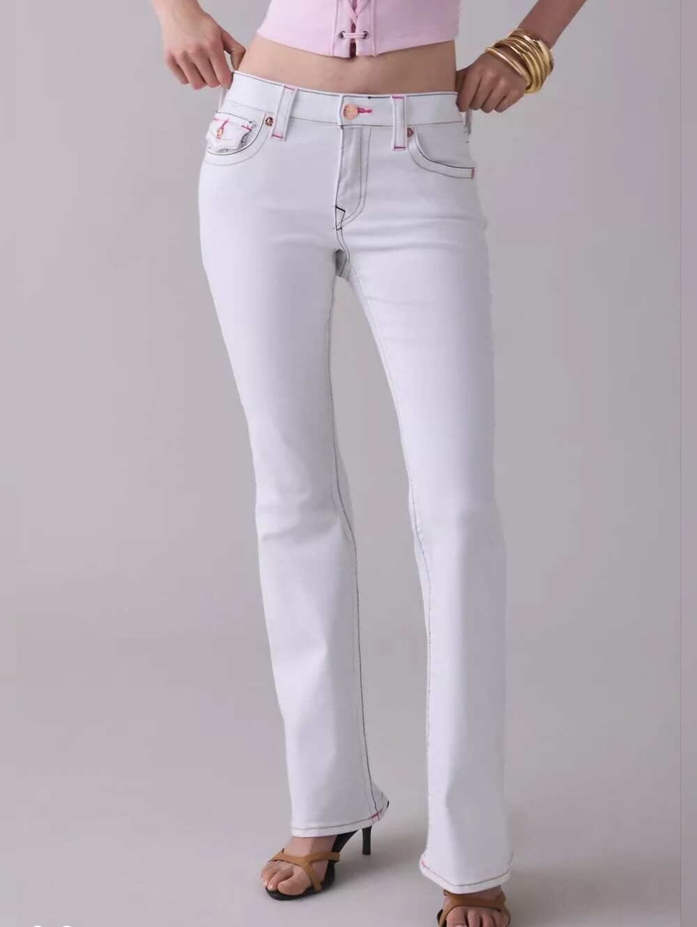 NEW ❤️BUY 2 GET 1 FREE True Religion Becca Brilliant White Mid-Rise Flap Bootcut